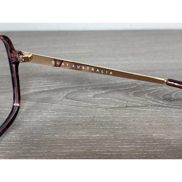 Quay Australia 9 to 5 125 Clear- Purple Tined Lense- Gold Frame Glasses- EUC - Picture 5 of 7